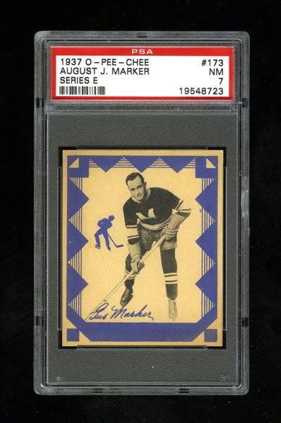 1937-38 O-Pee-Chee Series "E" (V304E) Hockey Card #173 Gus Marker - Graded PSA 7 - Highest Graded!