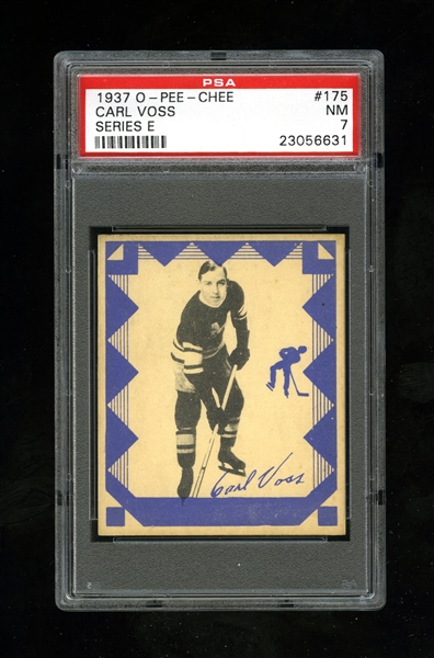 1937-38 O-Pee-Chee Series "E" (V304E) Hockey Card #175 HOFer Carl Voss - Graded PSA 7 - Highest Graded!