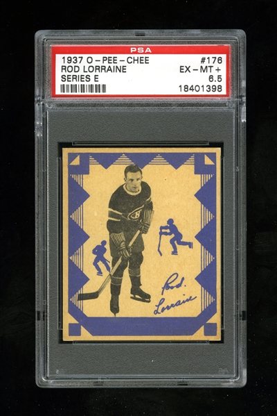 1937-38 O-Pee-Chee Series "E" (V304E) Hockey Card #176 Rod Lorraine RC - Graded PSA 6.5