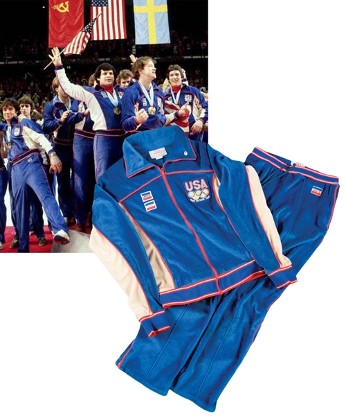 Mark Pavelichs 1980 Olympic Gold Medal Ceremony Worn Team USA Uniform