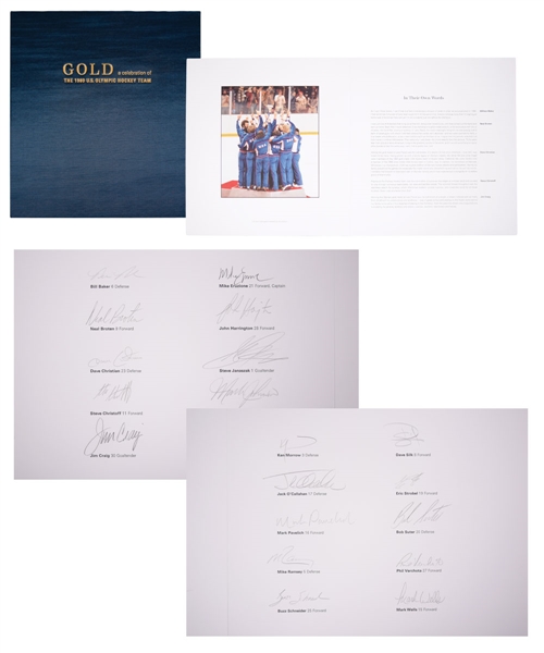 Mark Pavelichs "Gold: a Celebration of the 1980 U.S. Olympic Hockey Team" Limited-Edition Team-Signed Book