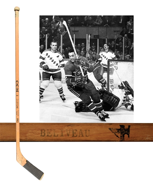 Jean Beliveaus Mid-1960s Montreal Canadiens CCM Game-Used Stick