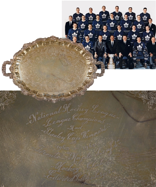 Ed Litzenbergers 1962-63 Toronto Maple Leafs NHL Champions and Stanley Cup Winners Serving Tray