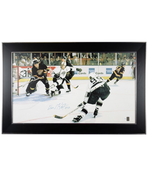 Wayne Gretzky Signed Los Angeles Kings "802 Goals" Limited-Edition Framed Print on Canvas #99/199 from WGA (25” x 39 ½”)