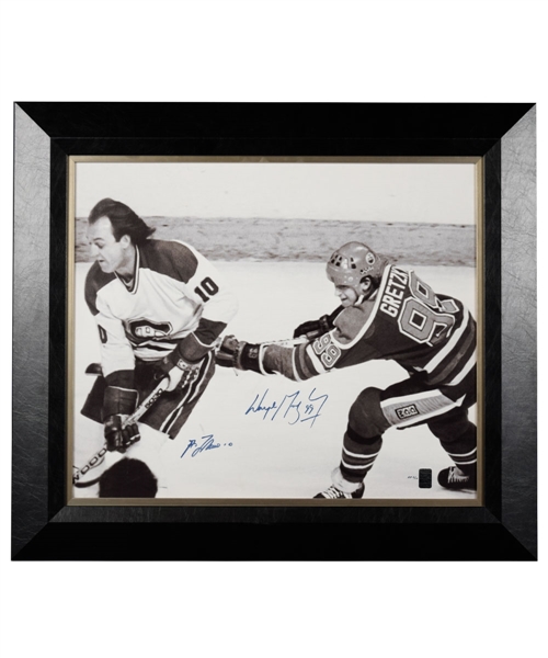 Wayne Gretzky and Guy Lafleur Dual-Signed Limited-Edition Framed Print on Canvas AP #2/10 with WGA COA (26 ½” x 30 ½”)
