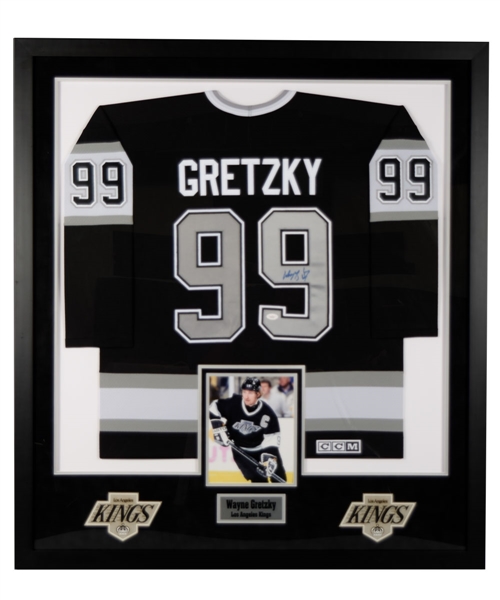 Wayne Gretzky Signed Los Angeles Kings Framed Jersey Display with JSA LOA (46 3/4" x 41 3/4”)