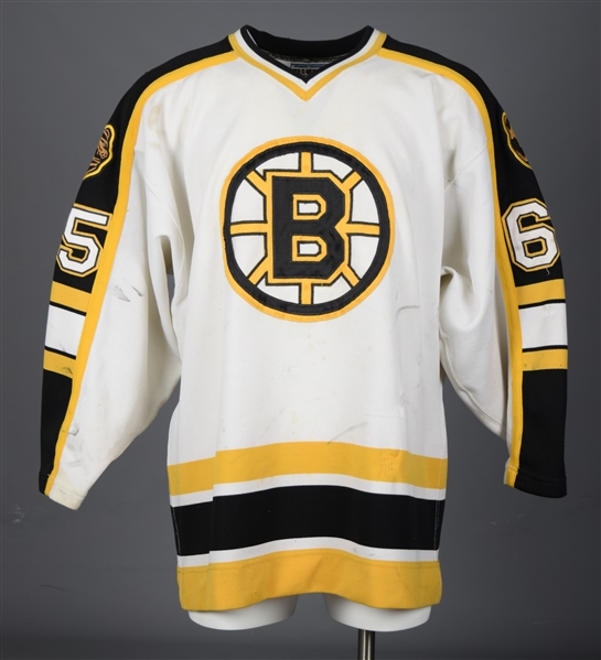 Nick Robinsons Early-2000s Boston Bruins Game-Worn Pre-Season Jersey with LOA - Team Repairs!