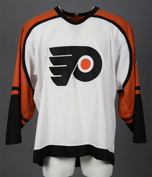 Dainius Zubrus Mid-to-Late-1990s Philadelphia Flyers Signed Game-Worn Jersey - Huge Team Repair!