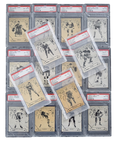 1936-37 O-Pee-Chee Series "D" (V304D) PSA-Graded Complete 36-Card Hockey Set - Second Current Finest PSA Set