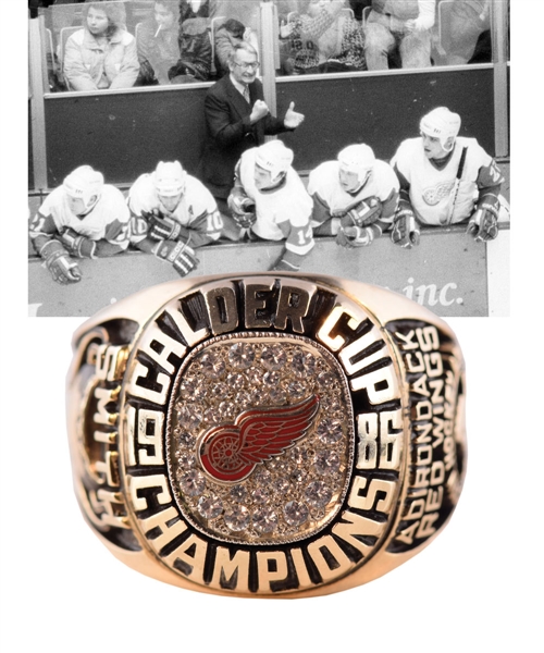 Adirondack Red Wings 1985-86 AHL Calder Cup Championship 10K Gold Ring