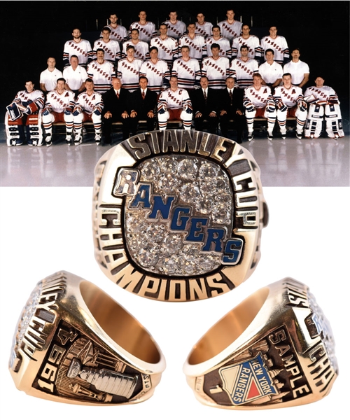 New York Rangers 1993-94 Stanley Cup Championship 10K Gold Salesmans Sample Ring