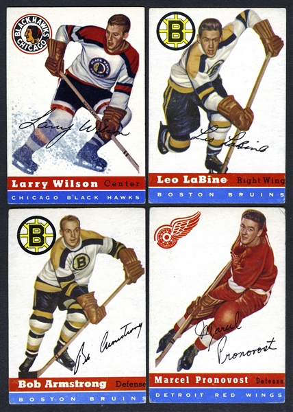 1954-55 Topps Collection of 15 Hockey Cards