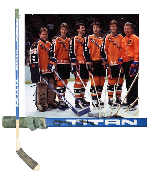 Wayne Gretzkys 1985-86 NHL All-Star Game Signed Blue Titan Game Stick with LOA - From Shawn Chaulk Collection