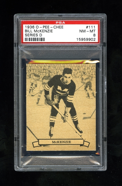 1936-37 O-Pee-Chee Series "D" (V304D) Hockey Card #111 Bill MacKenzie - Graded PSA 8