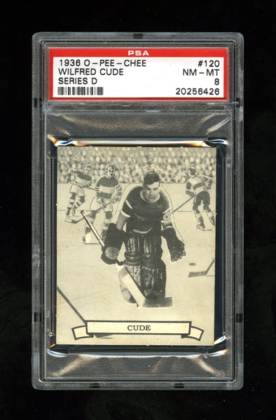 1936-37 O-Pee-Chee Series "D" (V304D) Hockey Card #120 Wilf Cude - Graded PSA 8 - Highest Graded!