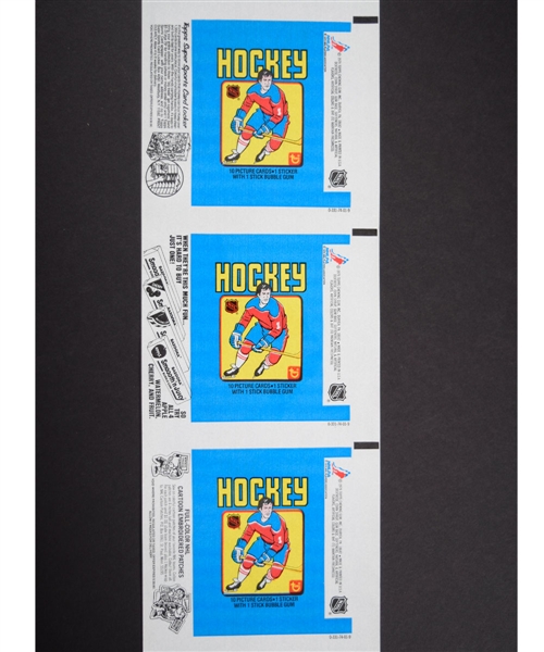 1979-80 Topps Hockey Original Promo Sheet Plus Sheet of Uncut Wrappers (9) with Variations - Gretzky RC Year!