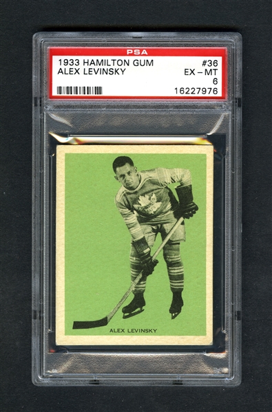 1933-34 Hamilton Gum (V288) Hockey Card #36 Alex Levinsky RC - Graded PSA 6