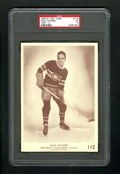 1940-41 O-Pee-Chee (V301-2) Hockey Card #112 Paul Haynes - Graded PSA 5