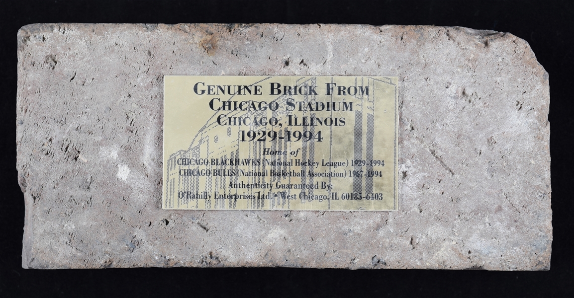 Original Chicago Stadium 1929-1994 Brick with Plaque