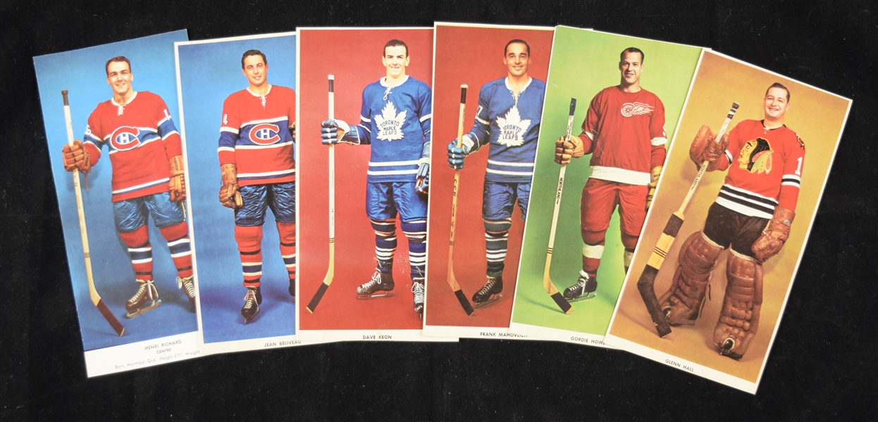 Rare 1962-63 El Producto Cigar Box NHL Stars Photo Card Set of 6