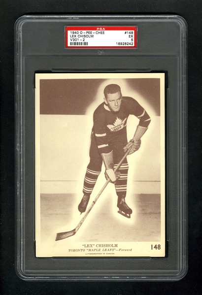 1940-41 O-Pee-Chee (V301-2) Hockey Card #148 Lex Chrisholm RC - Graded PSA 5 - Highest Graded!