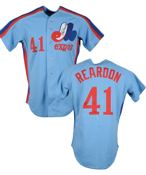 Jeff Reardons 1986 Montreal Expos Signed Game-Worn Jersey with His Signed LOA For Charity