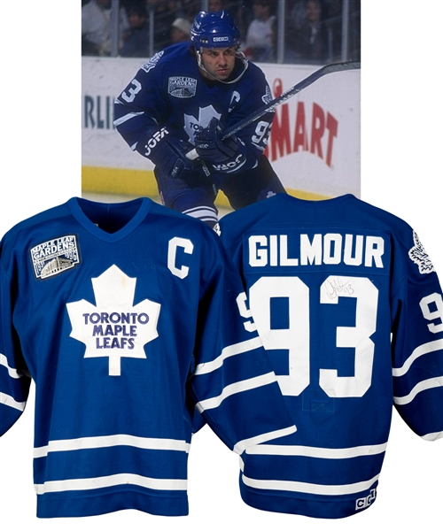 Doug Gilmours 1996-97 Toronto Maple Leafs Signed Game-Worn Captains Jersey - MLG 65th Patch! 