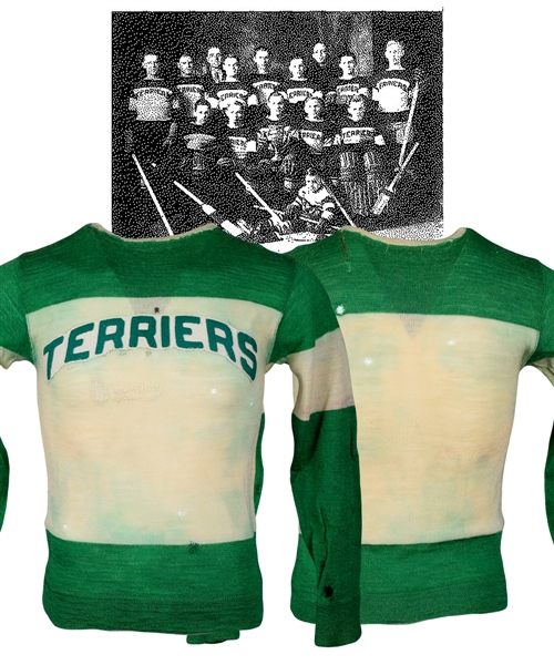 Portage Terriers Mid-1930s Game-Worn Wool Jersey from HOFer "Black Jack" Stewart Collection with LOA