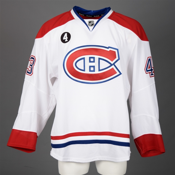 Mike Weavers 2014-15 Montreal Canadiens Game-Worn Jersey with Team LOA - Beliveau Memorial Patch!