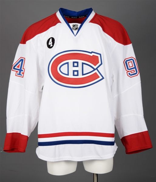 Daniel Carrs 2014-15 Montreal Canadiens Game-Issued Jersey with Team LOA - Beliveau Memorial Patch!