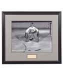 Jacques Plante Signed Montreal Canadiens Framed Montage (25” x 28 ¼”)
