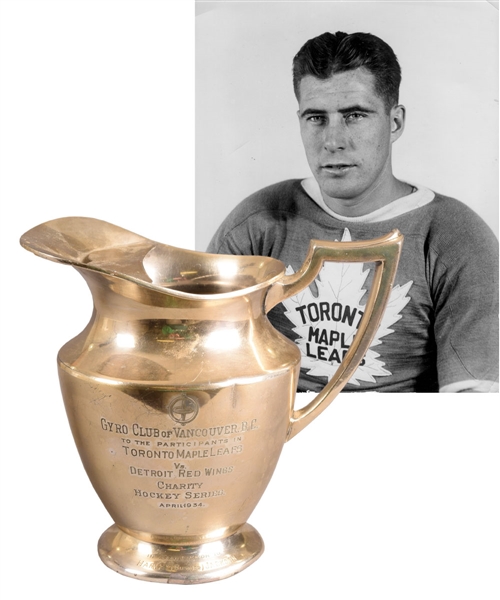 Harvey "Busher" Jacksons 1934 Toronto Maple Leafs vs Detroit Red Wings Charity Hockey Series Trophy (8”)
