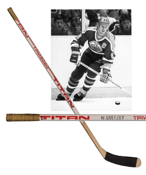 Wayne Gretzkys 1987-88 Edmonton Oilers Titan TPM 2020 Game-Used Stick