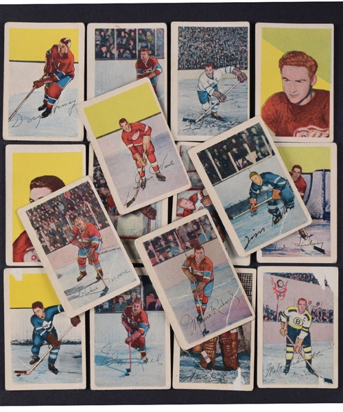 1952-53 Parkhurst Hockey Near Complete Set (104/105) with Richard, Howe and Sawchuk