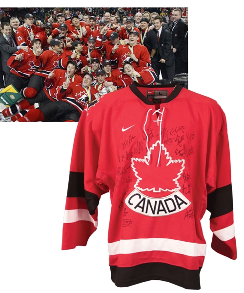 Team Canada 2005 IIHF World Junior Championships Team-Signed Jersey by 20+ with Crosby, Weber, Getzlaf and Perry - Gold Medal Champions!