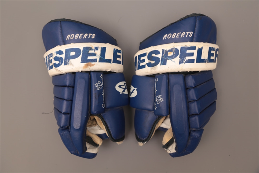 Toronto Maple Leafs 2000s/2010s Phaneufs, Roberts and Bozaks Game-Used Pair of Gloves Plus Aubins Game-Used Goalie Glove and Tellqvists Game-Used Goalie Blocker