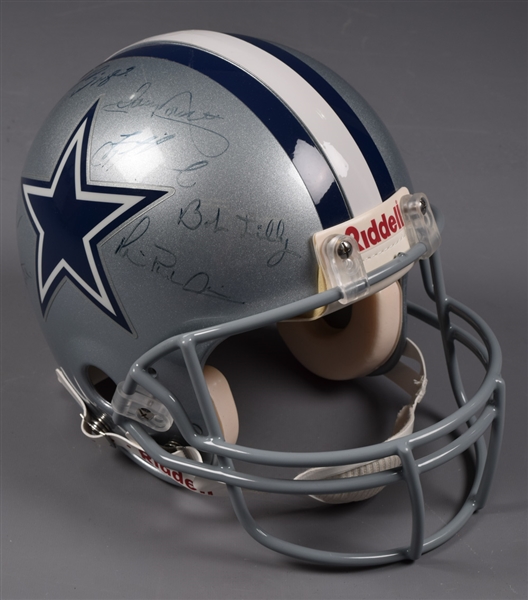 Dallas Cowboys Multi-Signed Full-Size Riddell Helmet with Staubach, Aikman, Irvin and Others from Mounted Memories