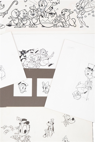 Donald Duck and Friends 1960s-1970s Walt Disney Original Advertising Sketches (6)