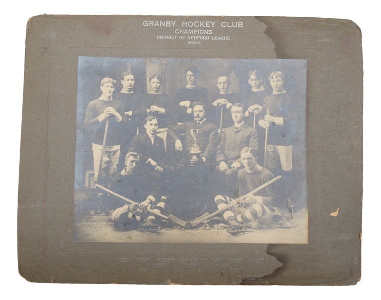 1899-1900 Granby AAA Hockey Club and 1903-04 Granby Hockey Club Team Cabinet Photos
