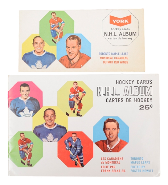 York Peanut Butter 1961-62 and 1963-64 Hockey Card Albums Plus 1980-81 O-Pee-Chee Hockey Super Photos Set of 24