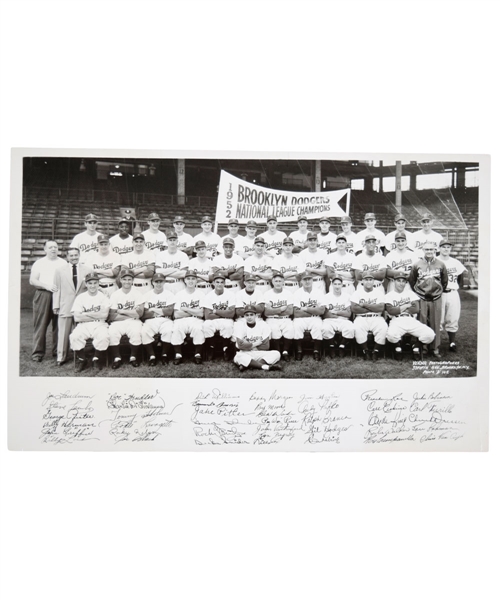 Brooklyn Dodgers 1952 National League Champions Panoramic Team Photo (12" x 19") 