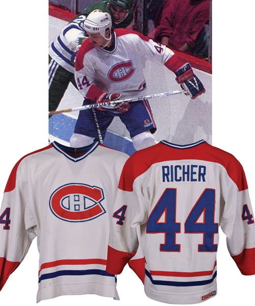 Stephane Richers 1986-87 Montreal Canadiens Game-Worn Jersey - 20+ Team Repairs! - Photo-Matched!