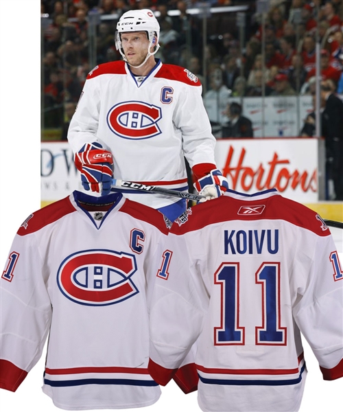 Saku Koivus 2008-09 Montreal Canadiens Game-Worn Captains Jersey - 100 Seasons and All-Star Game Patches! - Photo-Matched!