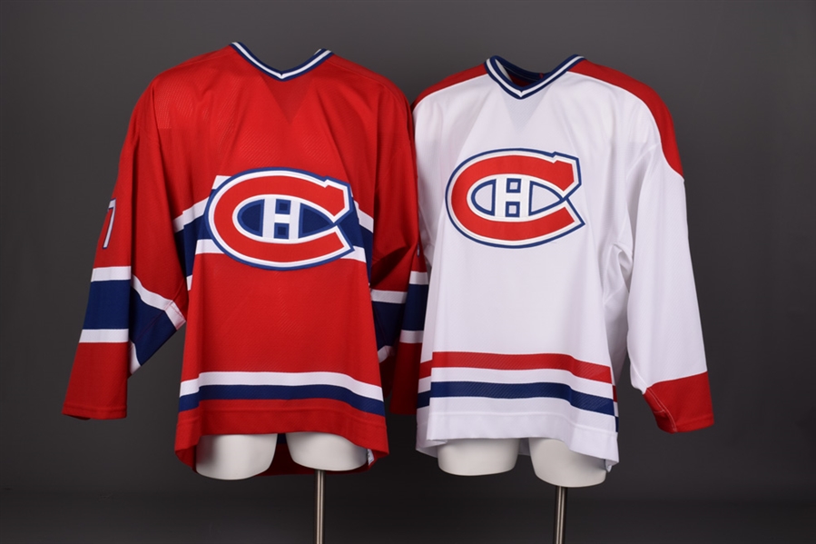 Ben Maxwells 2006-07 Montreal Canadiens Game-Issued Home and Away Jerseys with Team LOAs