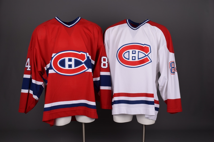 Guillaume Latendresses 2006-07 Montreal Canadiens Game-Worn Home and Away Jerseys with Team LOAs