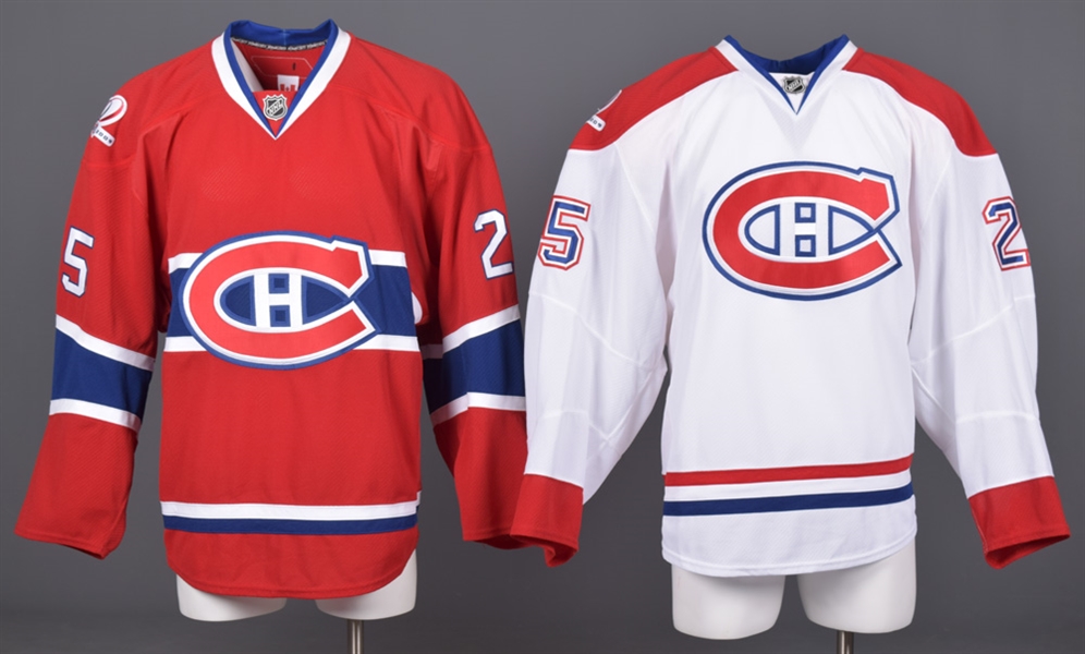 Chad Andersons 2009-10 Montreal Canadiens Game-Issued Home and Away Jerseys  with Team LOAs - Centennial Patches! 