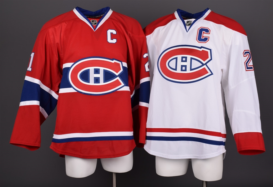 Brian Giontas 2010-11 Montreal Canadiens Game-Worn Home and Game-Issued Away Captains Jerseys with Team LOAs