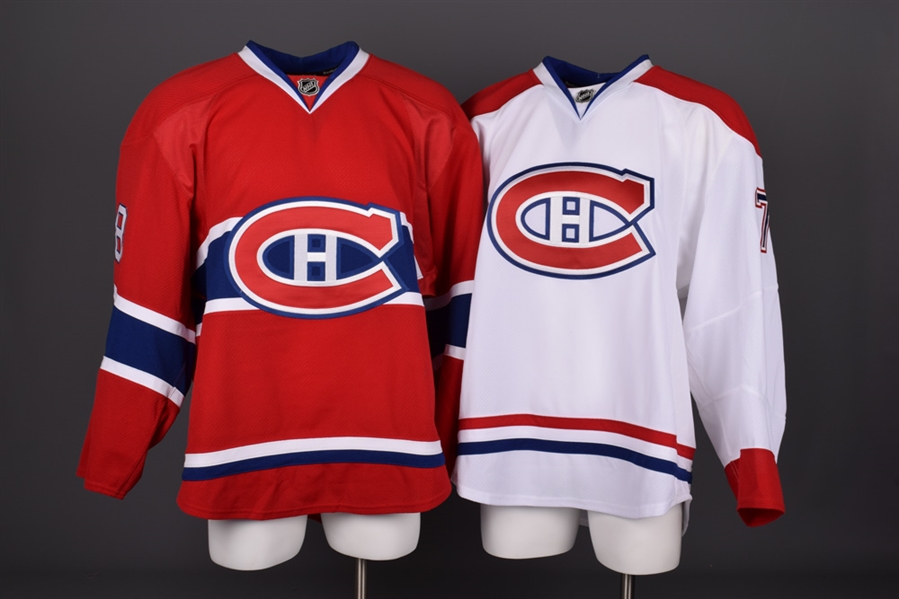Olivier Archambaults 2011-12 Montreal Canadiens Game-Worn Home Pre-Season and Game-Issued Away Jerseys with Team LOAs