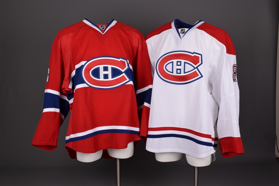 Jeff Woywitkas 2011-12 Montreal Canadiens Game-Worn Home Pre-Season and Game-Issued Away Jerseys with Team LOAs