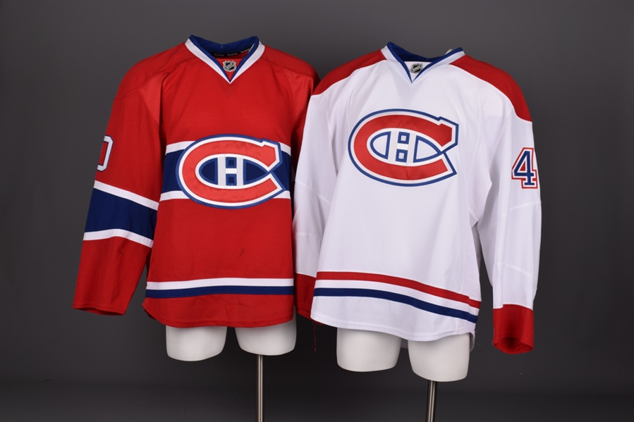 Nathan Beaulieus 2013-14 Montreal Canadiens Game-Worn Home and Away Jerseys with Team LOAs